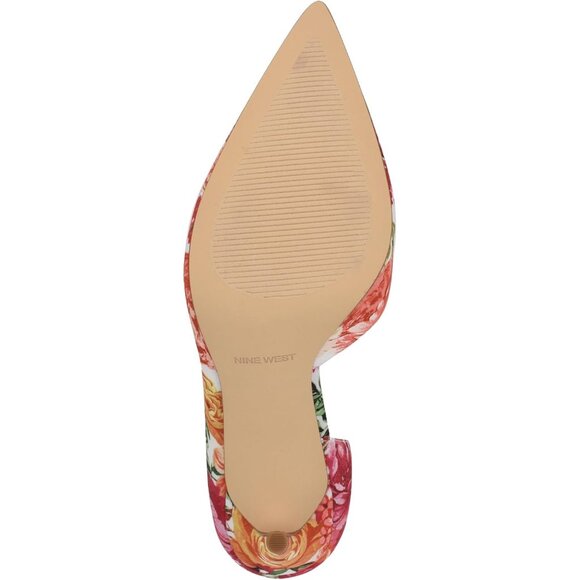 Nine West Women Blooms Floral Polyurethane Closed Pointed Toe Heels Pumps - Picture 4 of 6